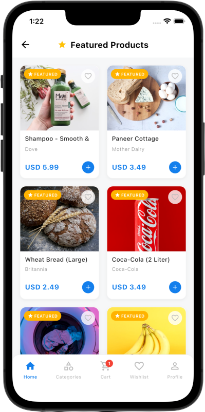 Featured Products Screen